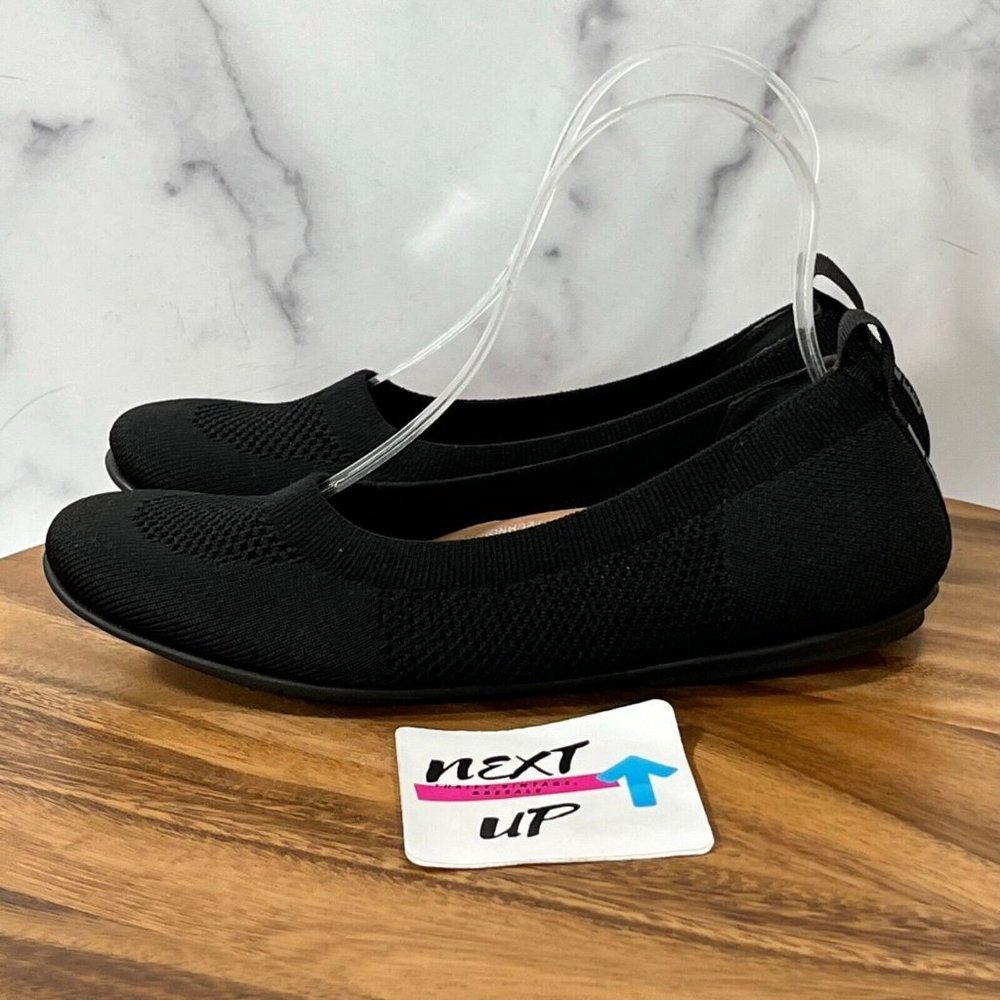 FitFlop Womens Triple Black Comfort Allegro Knit Closed Toe Ballet Flats Sz 8
